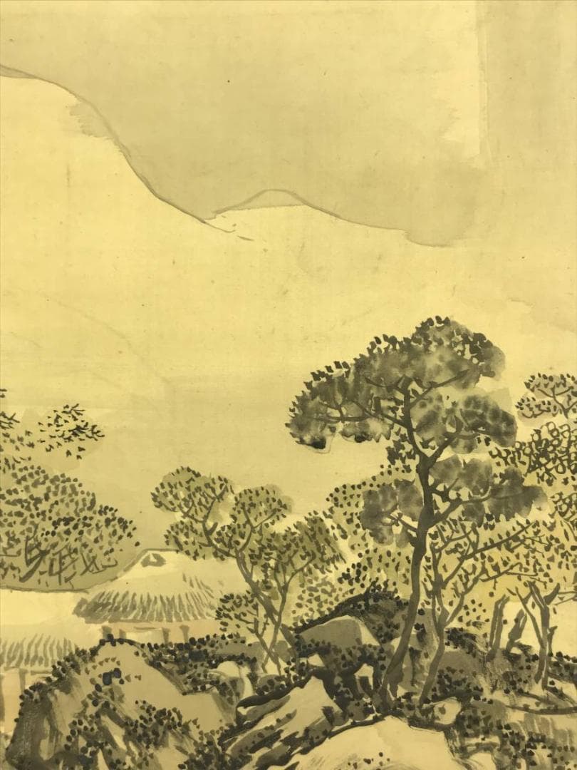作者不詳/梅花山水図/山水図/春景山水図/掛軸☆宝船☆AD-453