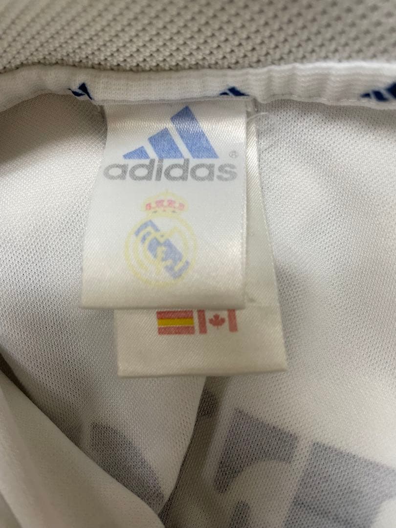 90s adidas レアル・マドリード　ユニフォーム　ルイスフィーゴ　刺繍　白