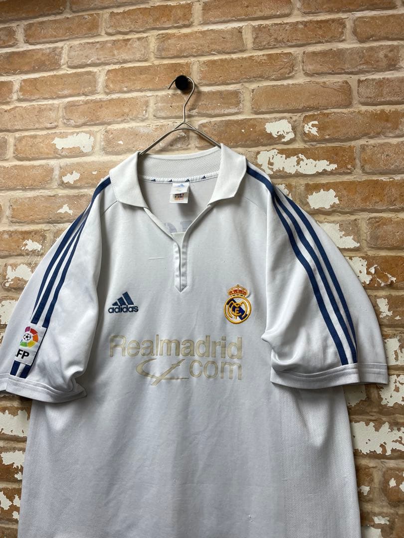 90s adidas レアル・マドリード　ユニフォーム　ルイスフィーゴ　刺繍　白