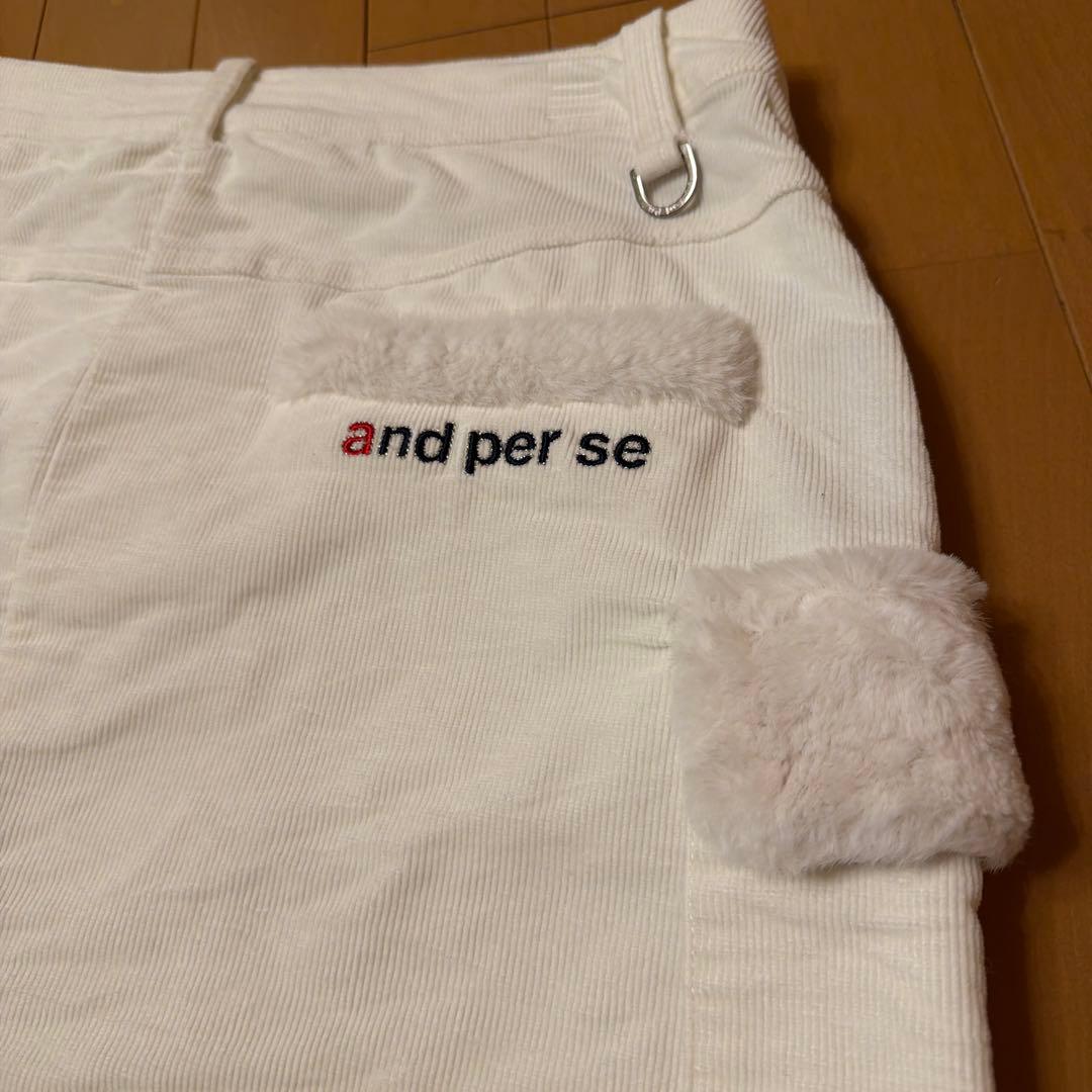 and per se（アンパスィ）スカート　コーデュロイ　ホワイトＬＬ