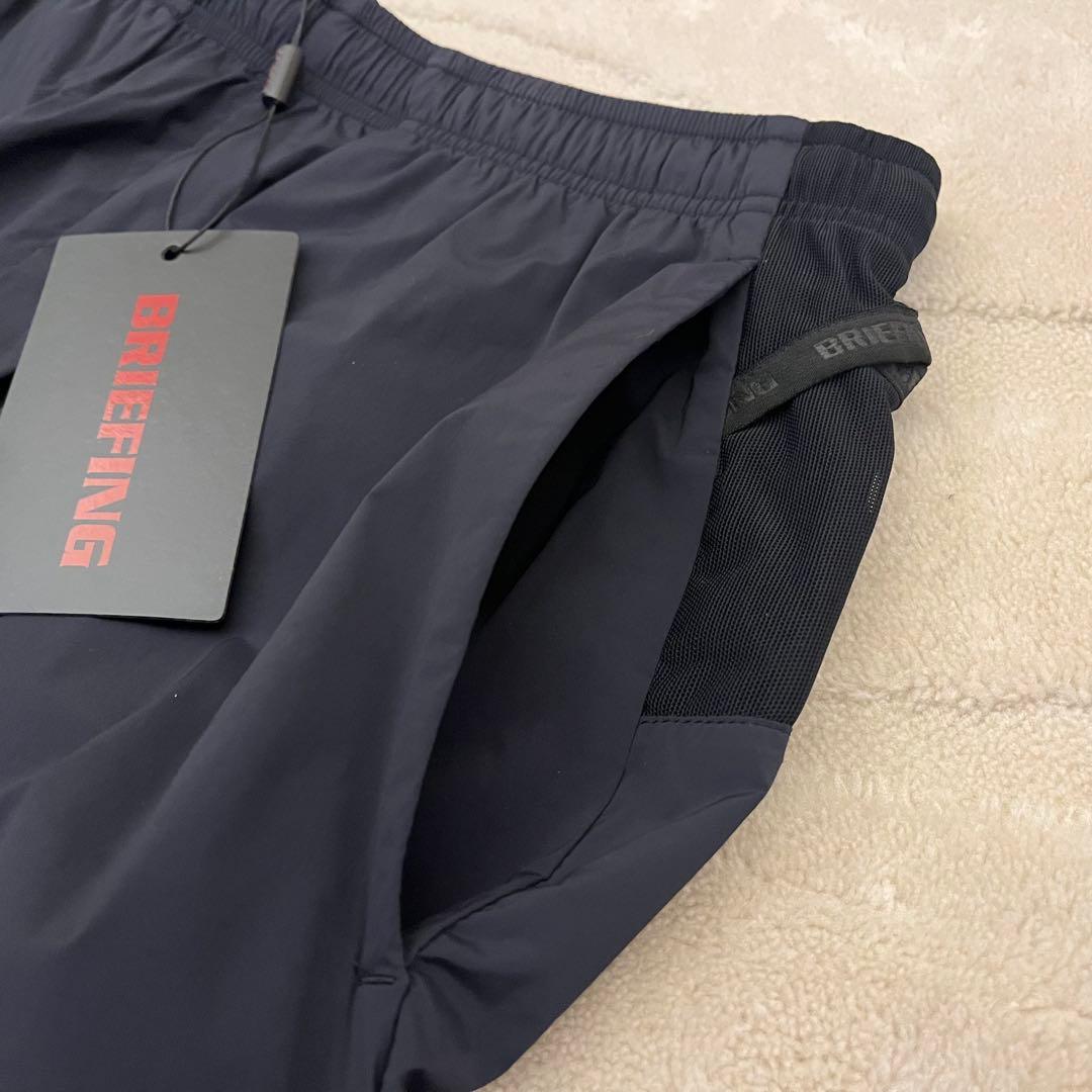 新品★27,500円 BRIEFING ストレッチショートパンツ 黒×銀ロゴ Ｓ