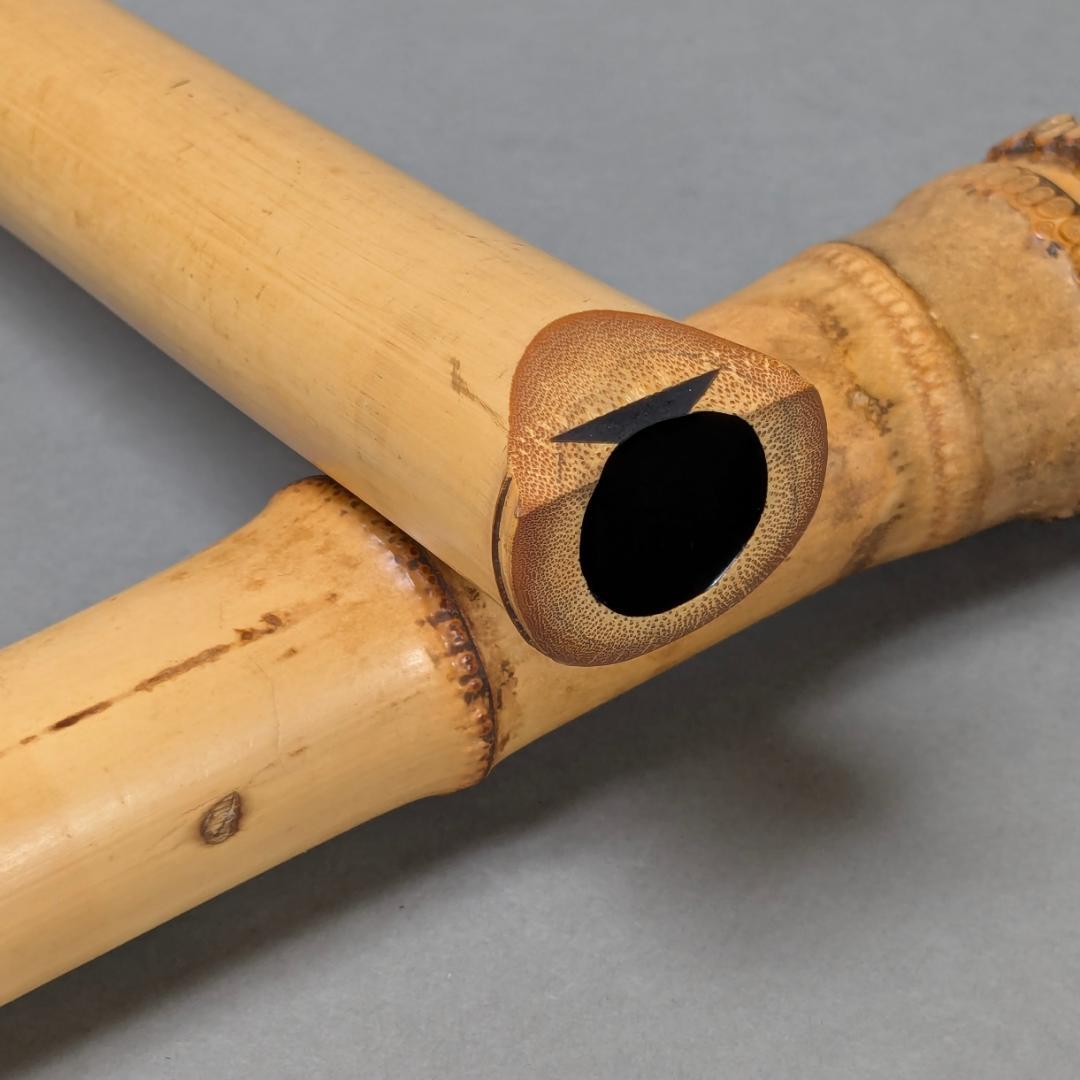在銘　竹治　尺八　全長約67cm　二本継　現状品　竹製　和楽器