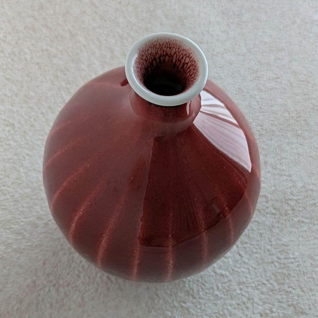 【匿名配送】前田泰昭 辰砂 花瓶 有田焼 泰明窯 20cm高 花器 陶芸 作家物