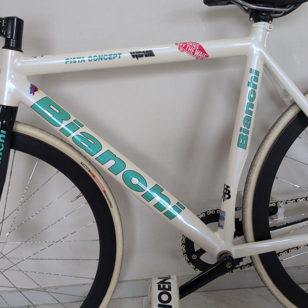 極美品Bianchi日本未発売ピストバイク自転車フレーム白トラックイタリア
