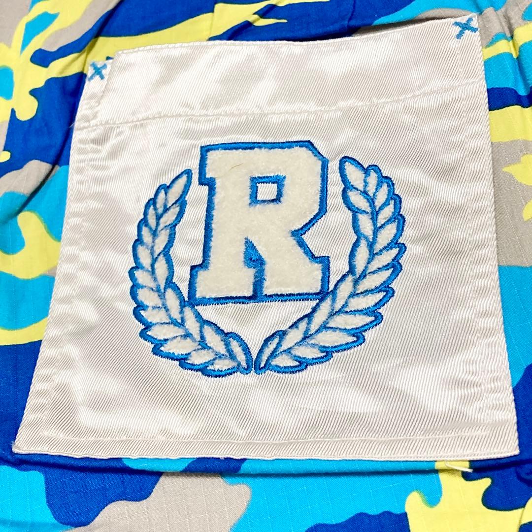 ラッセルノ カモフラ柄ハーフパンツ ロゴワッペン 刺繍ポケット ゴルフパンツ