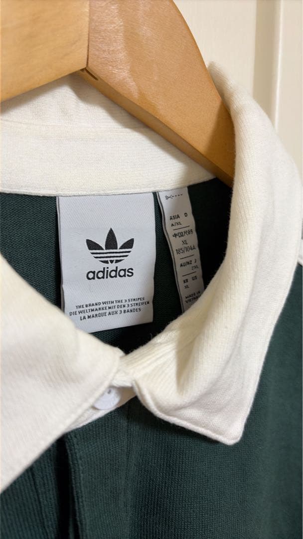 常田大希着用 adidas 3ストライプ ラグビー ロングスリーブ ポロ 2XL