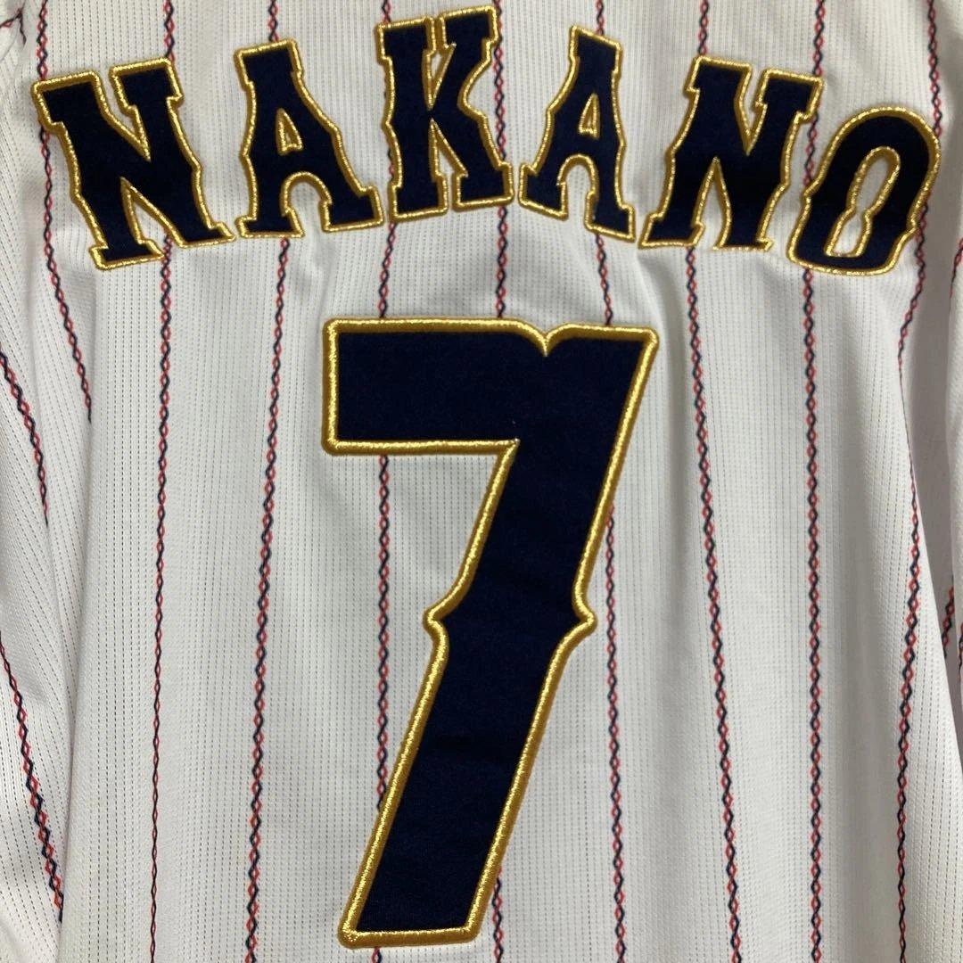 【廃盤品】新品未使用タグ付ミズノ侍JAPAN代表ユニフォーム中野拓夢7番Oサイズ