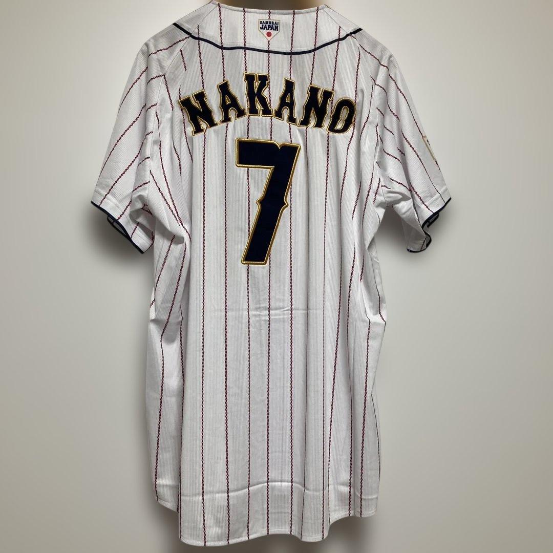 【廃盤品】新品未使用タグ付ミズノ侍JAPAN代表ユニフォーム中野拓夢7番Oサイズ