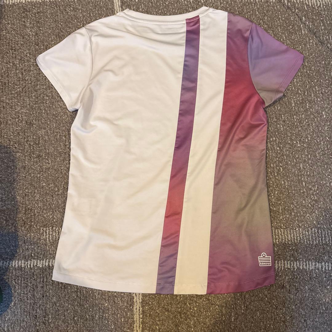 Admiral ストライプ Tシャツ ホワイト/パープル
