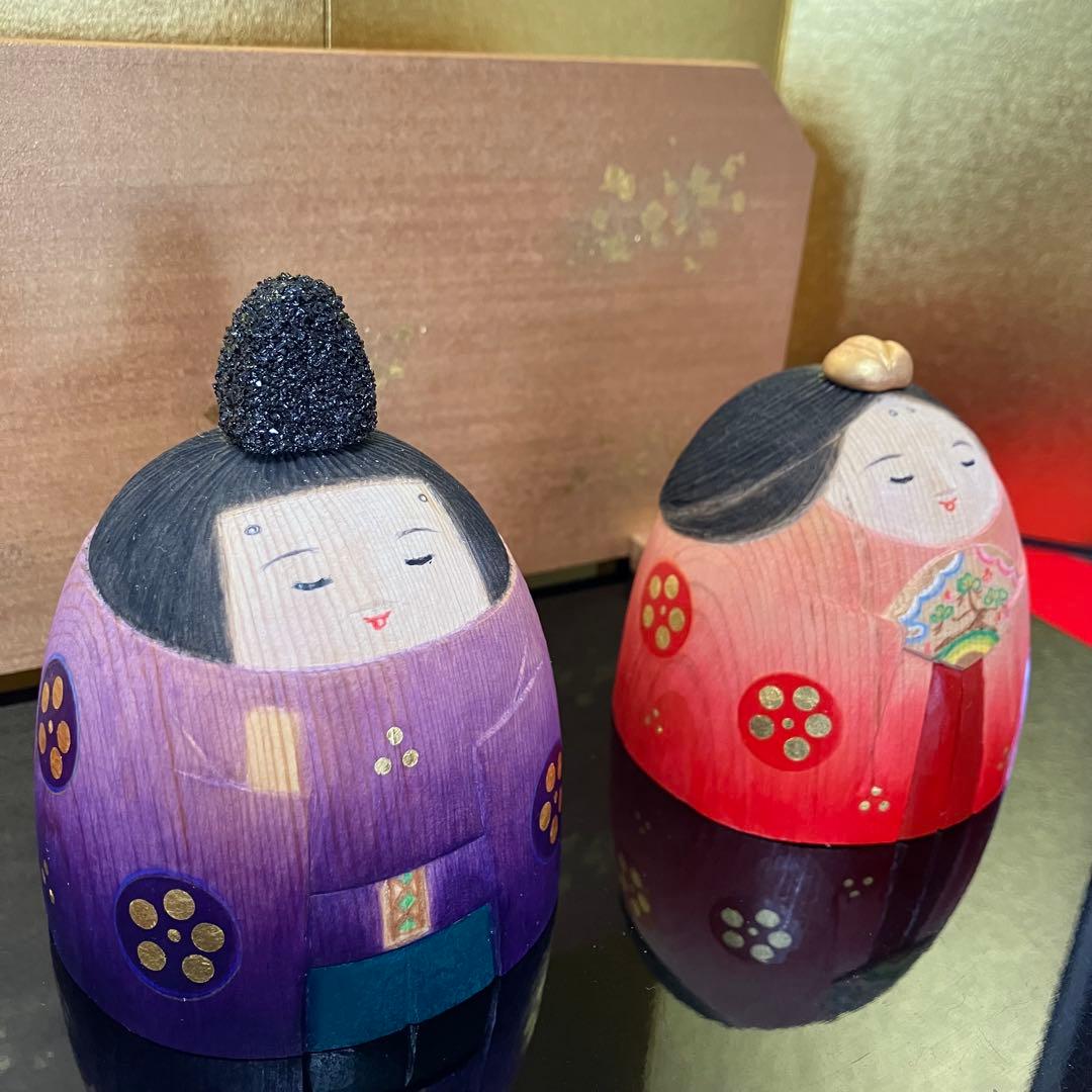 雛人形　人形作家　山森佳子作　わらべ雛　木彫彩色雛人形