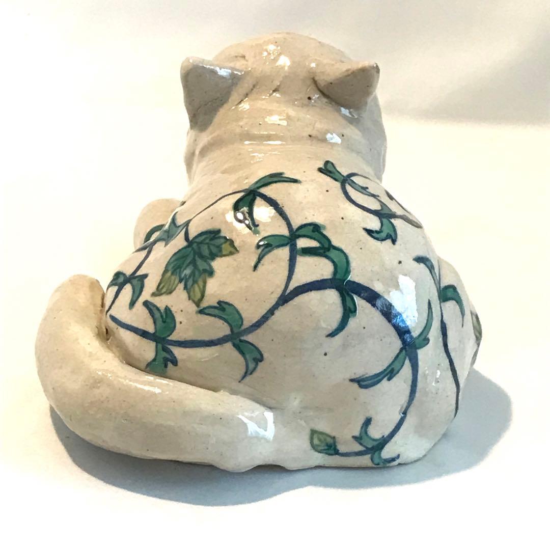 九谷焼 猫の置物 希少作家一点物