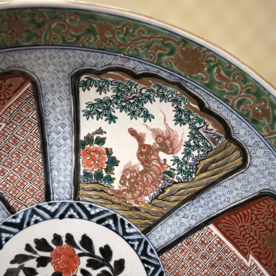 古伊万里　錦絵大皿　飾り皿　45cm 時代箱
