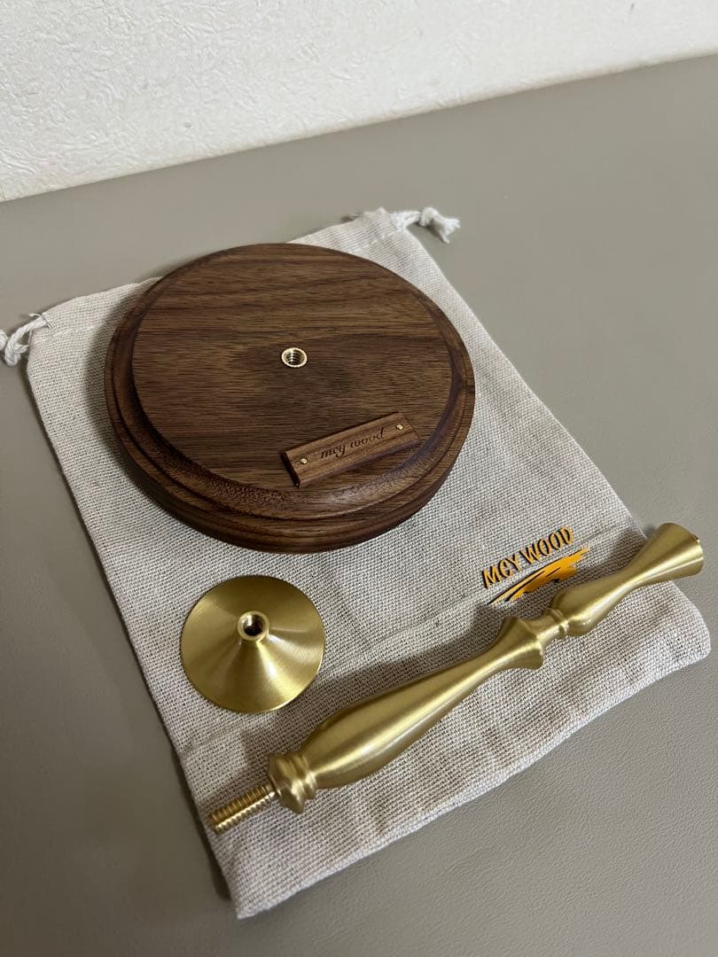 ライト・ランタン walnut brass stand