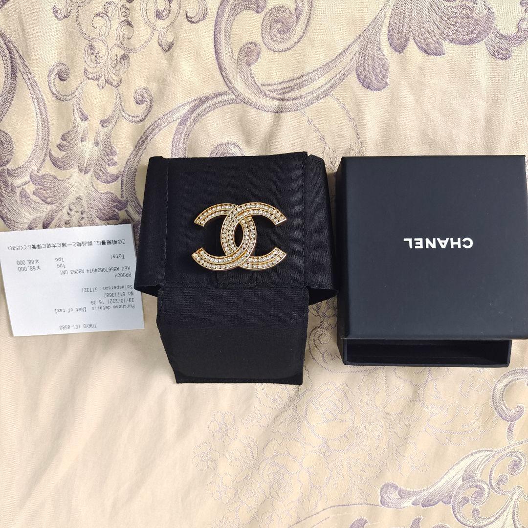 Chanel ゴールド クリスタル ブローチ