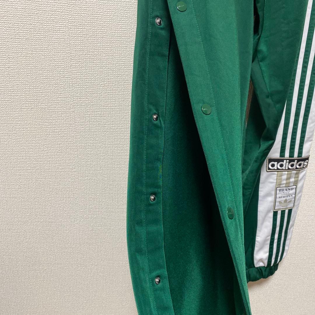 adidas 緑 ジャージパンツ サイドストライプ　運動