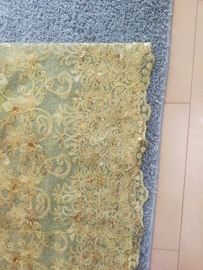 ゴールド　イエロー　 刺繍入り　ベリーダンス　ガラベーヤ　ハリージ