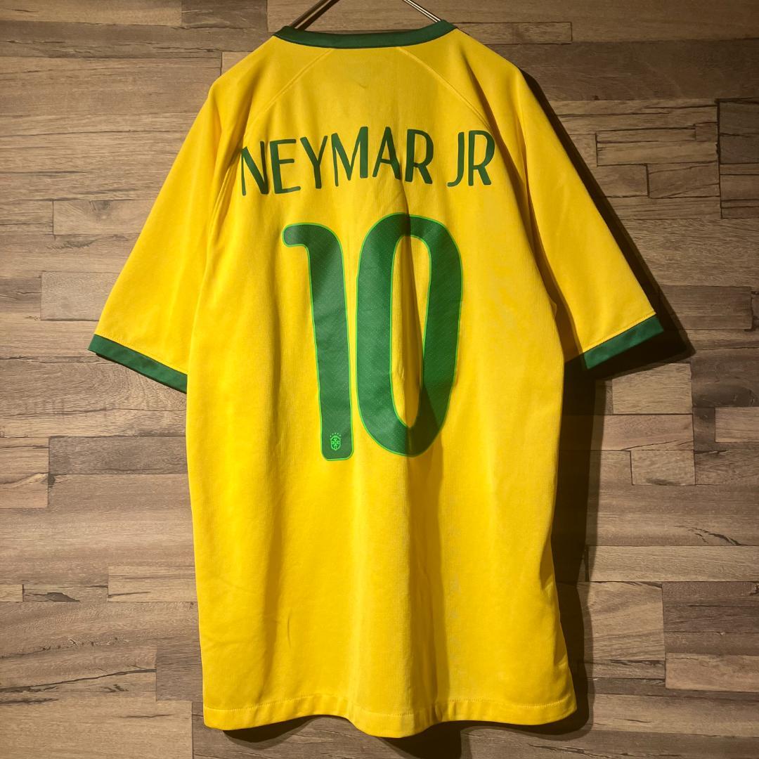 NIKE　2014　ブラジル代表　ユニフォーム　10番/ネイマール/黄/緑　M