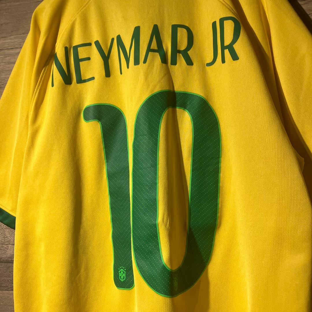 NIKE　2014　ブラジル代表　ユニフォーム　10番/ネイマール/黄/緑　M