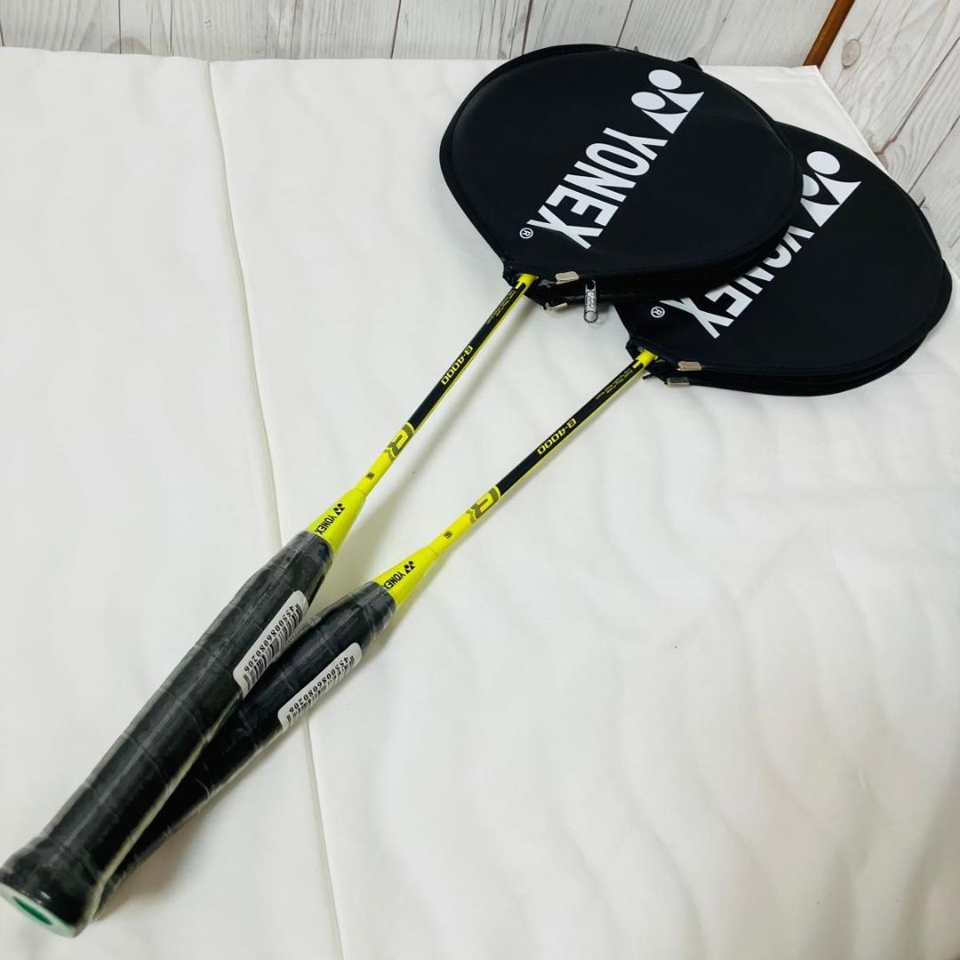 未使用 YONEX バドミントンラケット B-4000 2本セット イエロー