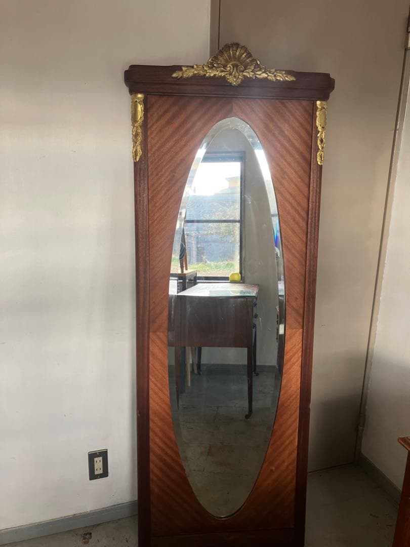 フランス アンティーク ミラー　無垢材　1920年代