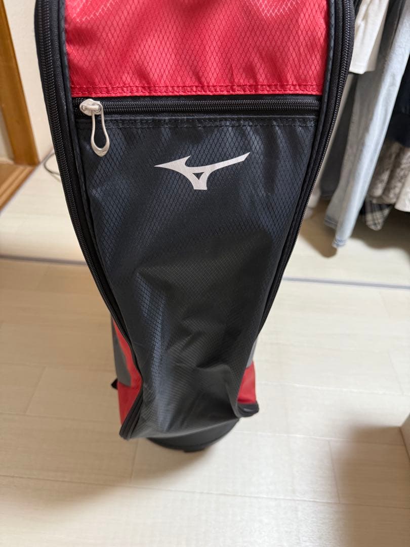 【美品】MIZUNO ミズノ T-ZOID ゴルフバック キャディバッグ 黒 赤