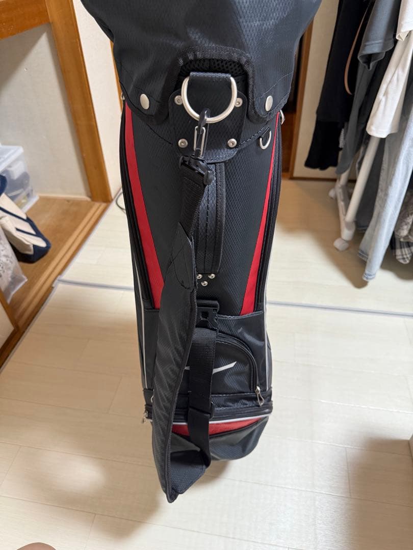 【美品】MIZUNO ミズノ T-ZOID ゴルフバック キャディバッグ 黒 赤