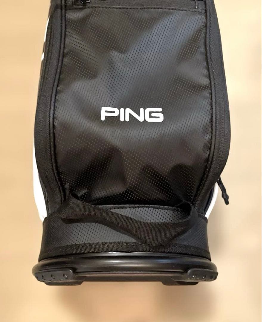 はぁ〜い　美品　PING キャディバッグ ホワイト ブラック