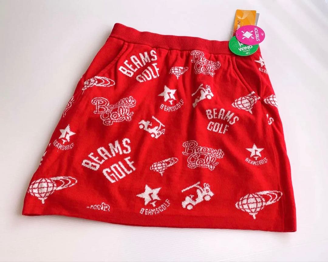 【新品タグ付き】ビームスゴルフ　マルチロゴニットスカート　防風