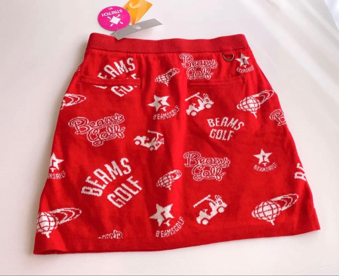 【新品タグ付き】ビームスゴルフ　マルチロゴニットスカート　防風