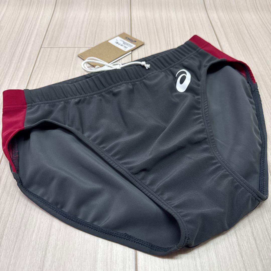 アシックス　女子陸上レーシングショーツ　3XLサイズ　ダークグレー×エンジ　新品