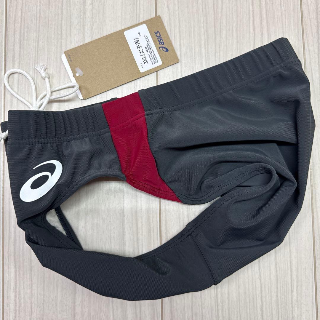 アシックス　女子陸上レーシングショーツ　3XLサイズ　ダークグレー×エンジ　新品