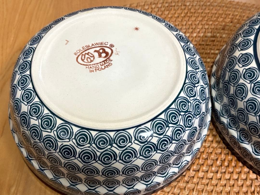 新品　ポーリッシュポタリー　ザクワディ社製　大鉢　深皿　2個セット