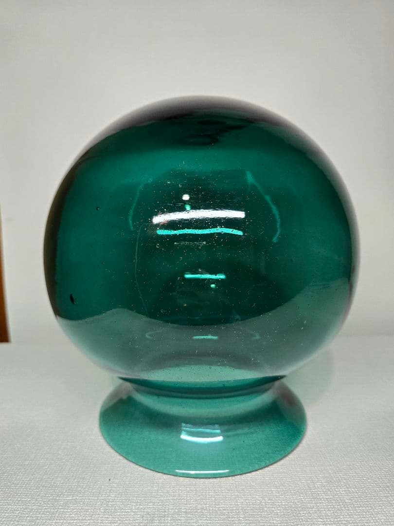 大型 カメイガラス 壺 貯金箱 金魚鉢 ウキ 硝子 浮きアンティーク グリーン
