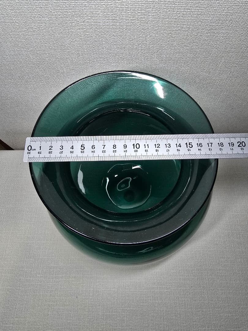 大型 カメイガラス 壺 貯金箱 金魚鉢 ウキ 硝子 浮きアンティーク グリーン