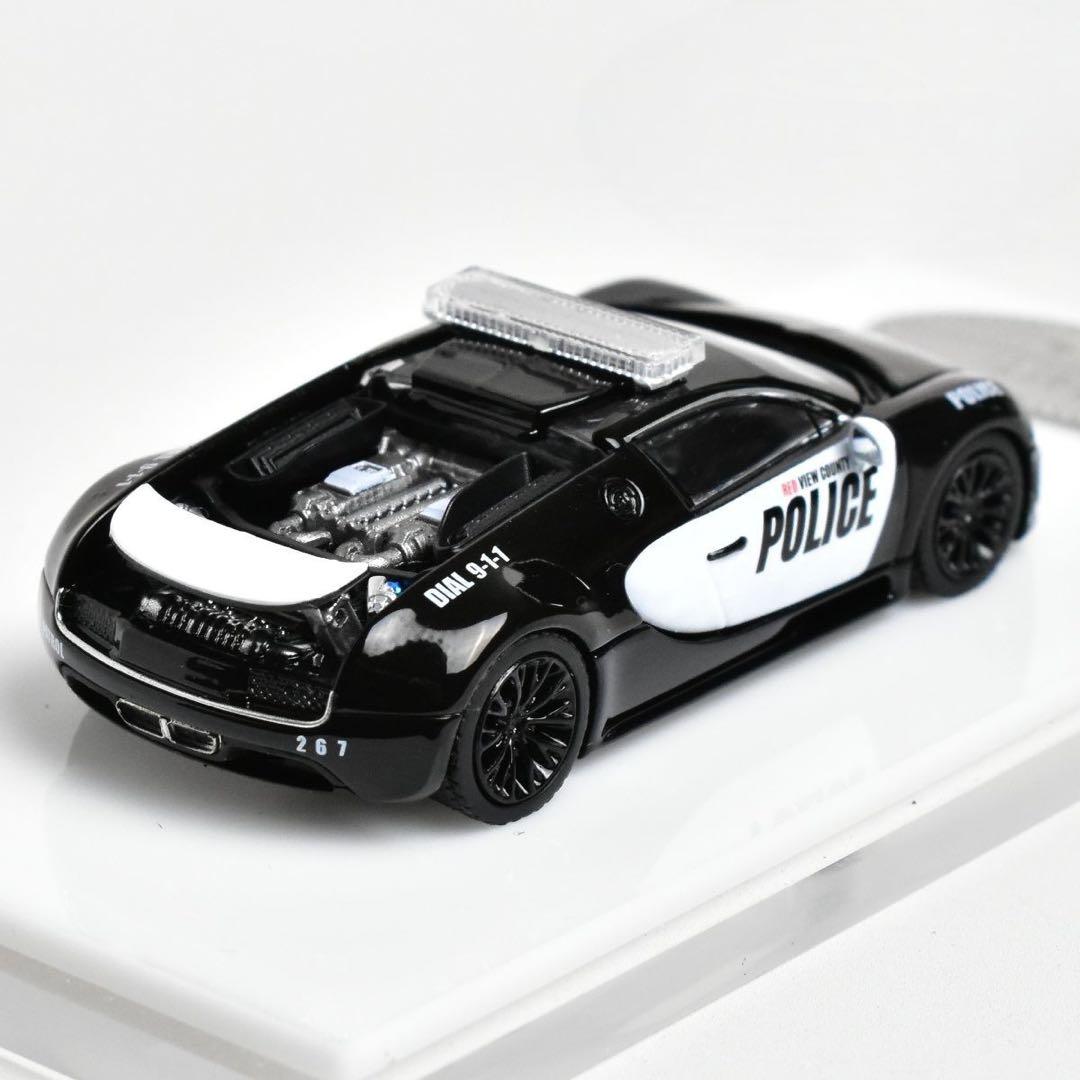 Mortal 1/64 Bugatti Veyron ブラック＆ホワイト警察仕様