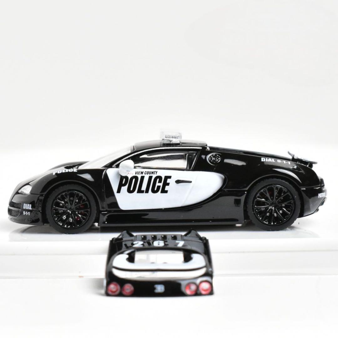 Mortal 1/64 Bugatti Veyron ブラック＆ホワイト警察仕様