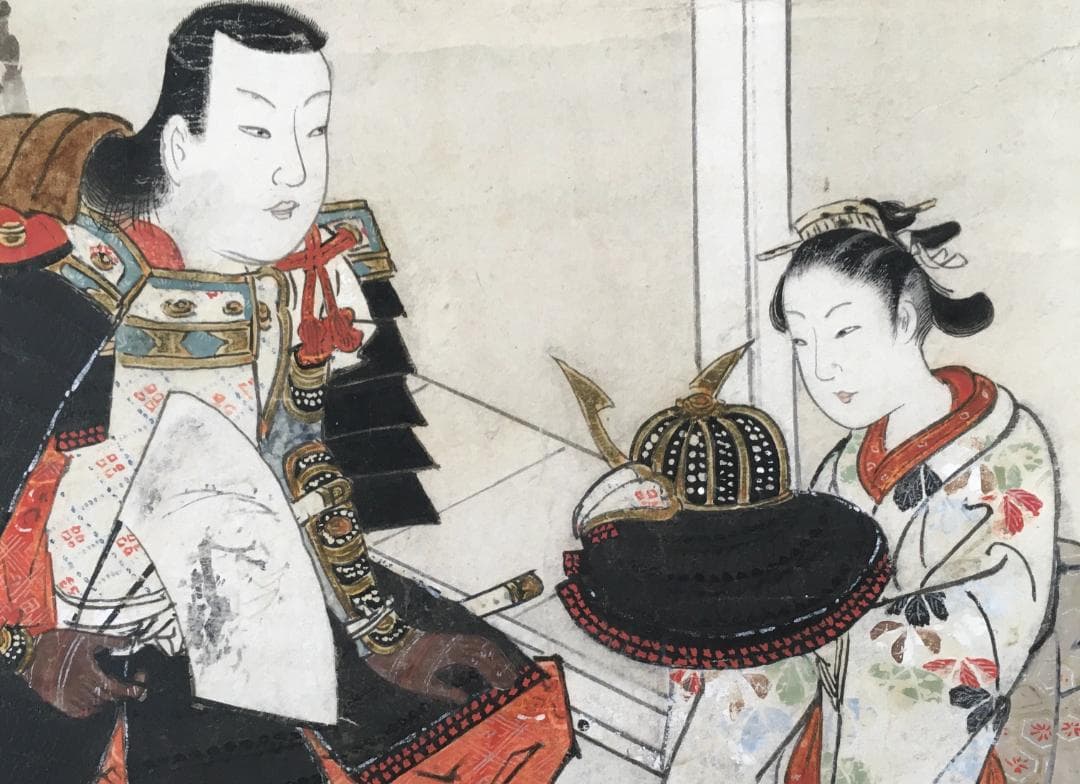 希少！[宮川長春・武者出陣支度図]／肉筆浮世絵師