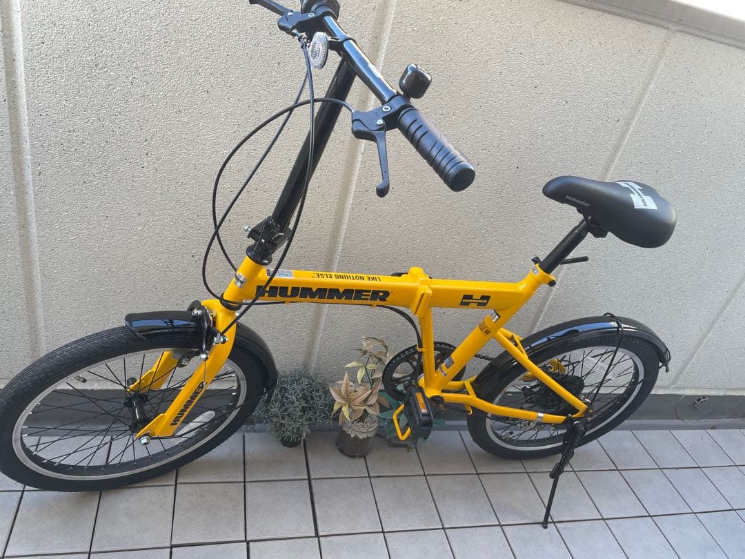 HUMMER 折りたたみ自転車 イエロー，キャンプ，可変ギア，2024年購入