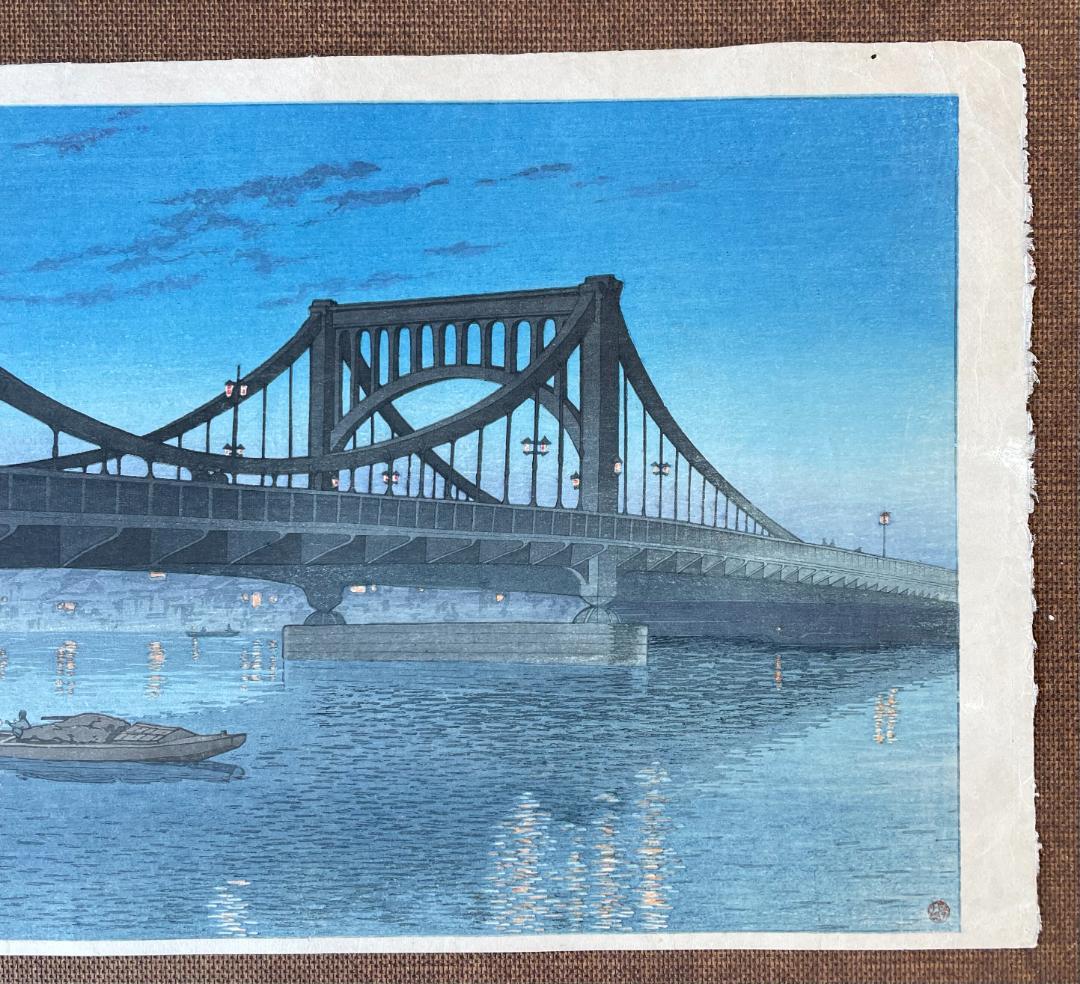 川瀬巴水「清洲橋」昭和6年（1931）作、木版画（真作）