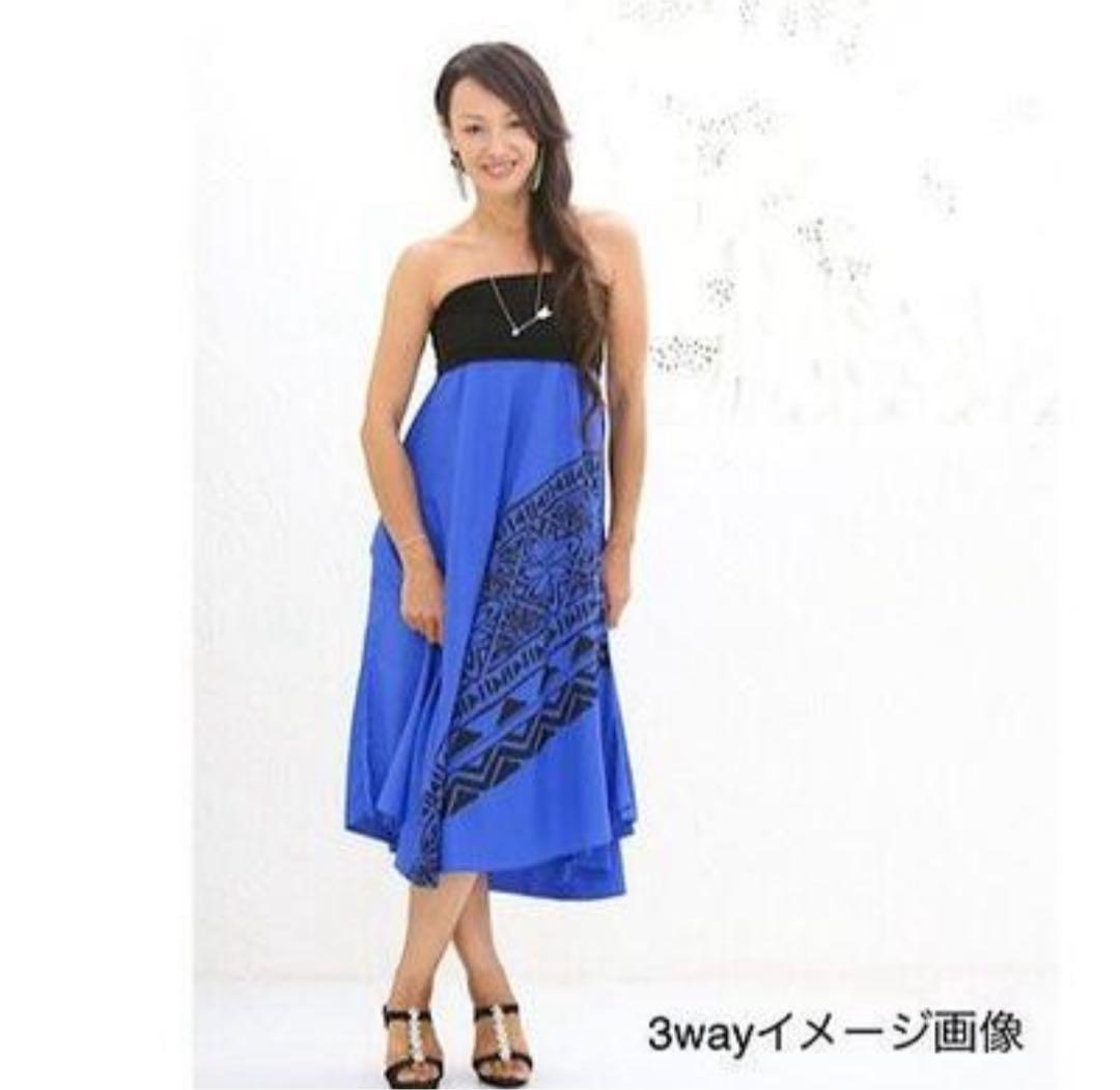 ハワイアン 3way ワンピース フラダンス ハワイアンドレス ティアレ ②