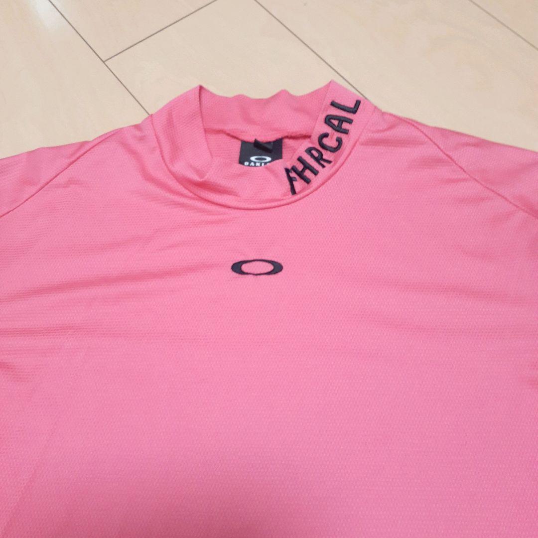 OAKLEY GOLF モックシャツ カモ柄 ピンク 半袖 メンズ