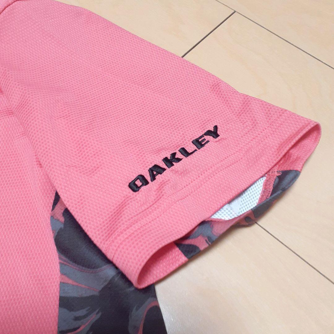 OAKLEY GOLF モックシャツ カモ柄 ピンク 半袖 メンズ