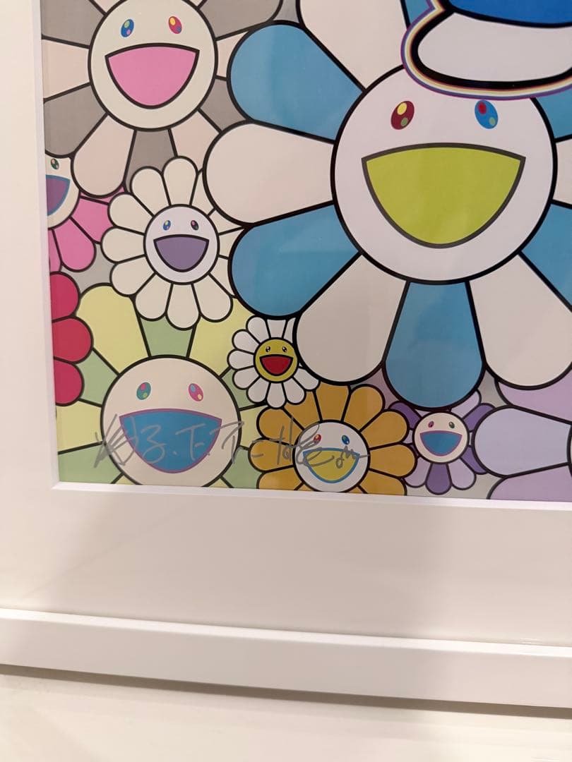 ドラえもん サイン入りお花畑の中の「どこでもドア」オフセット村上隆