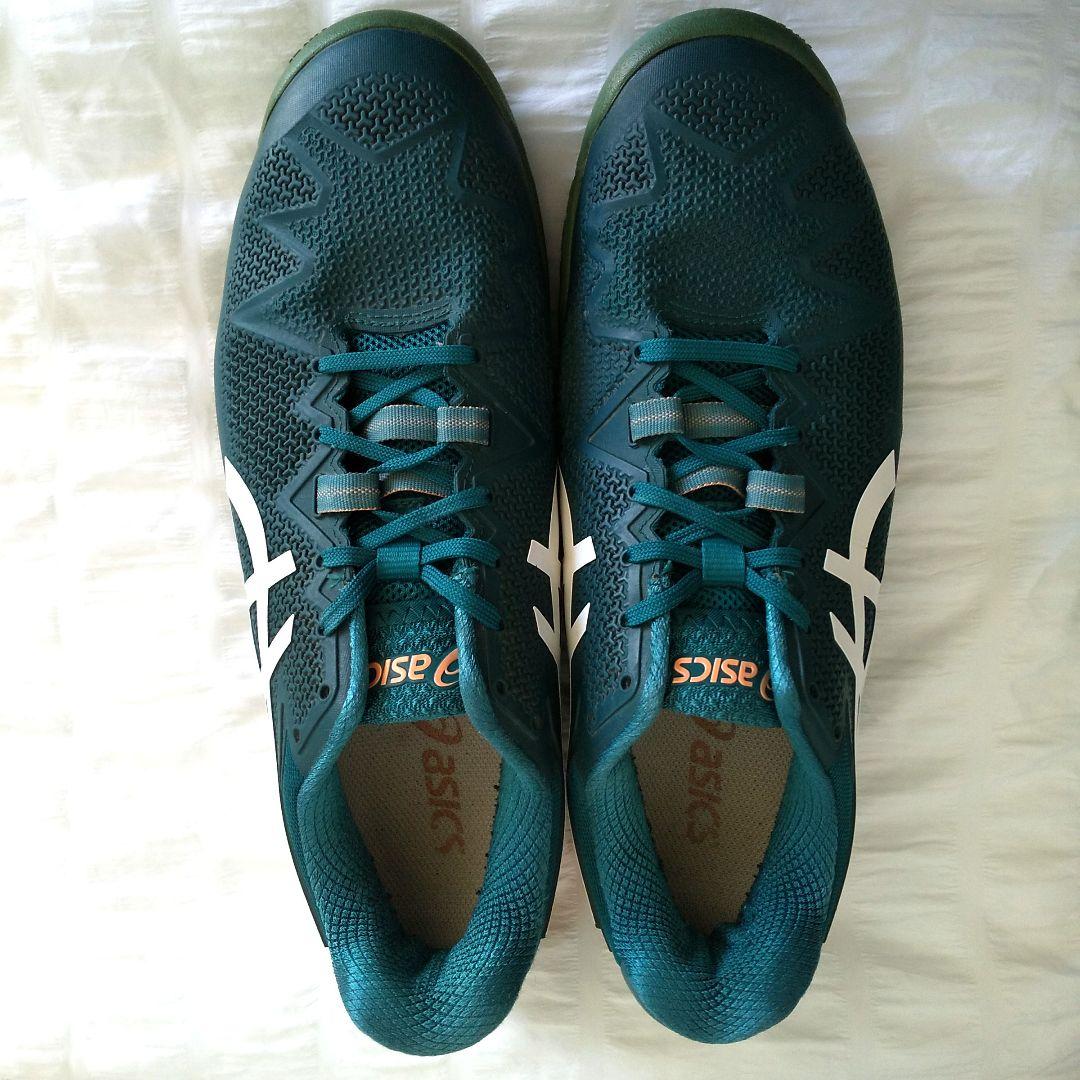 asics ゲル レゾリューション 8 27.5cm テニスシューズ グリーン
