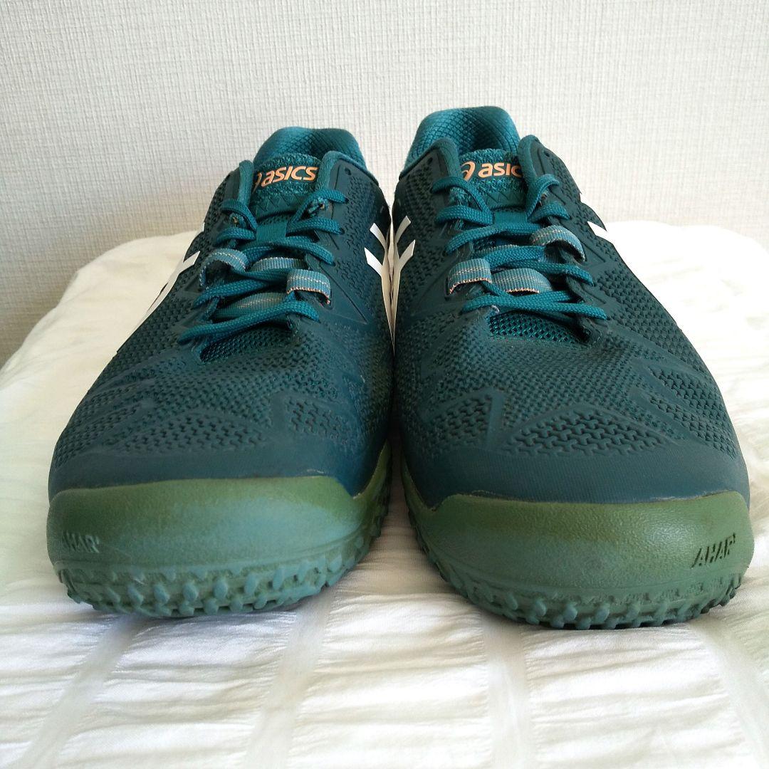 asics ゲル レゾリューション 8 27.5cm テニスシューズ グリーン