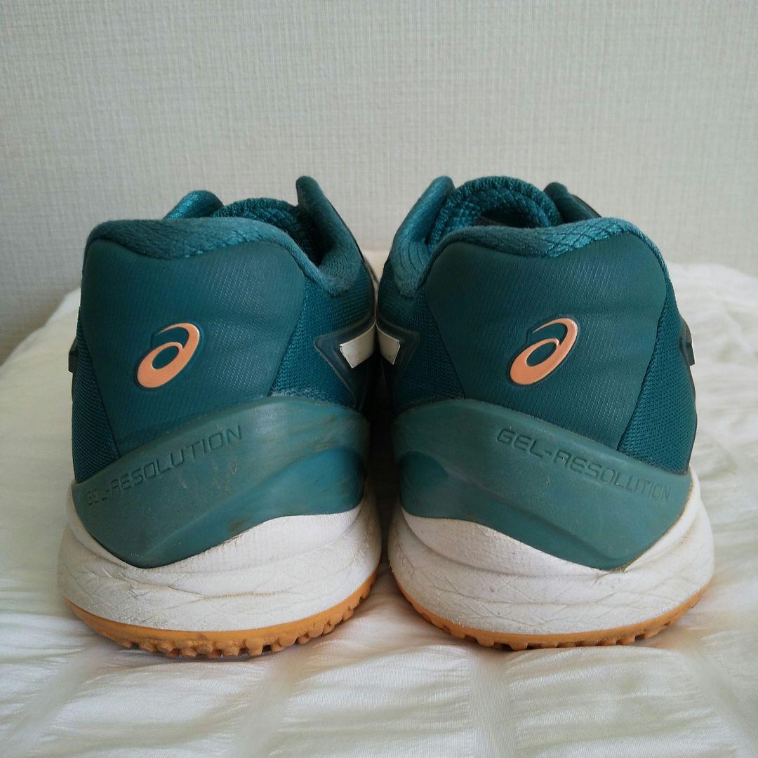 asics ゲル レゾリューション 8 27.5cm テニスシューズ グリーン