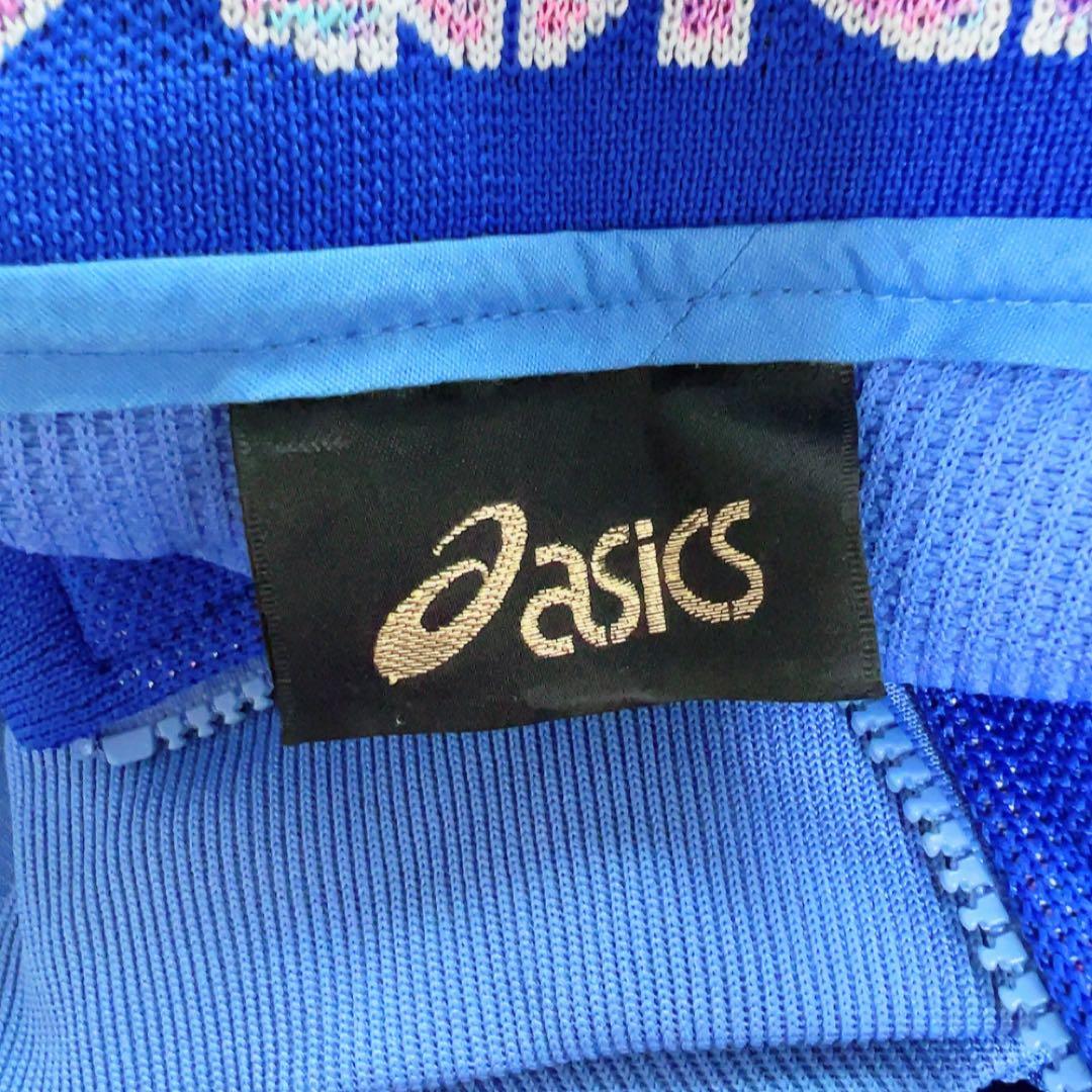 90s ASICS トラックジャケット 刺繍ロゴ 日本製 レトロ ジャージ