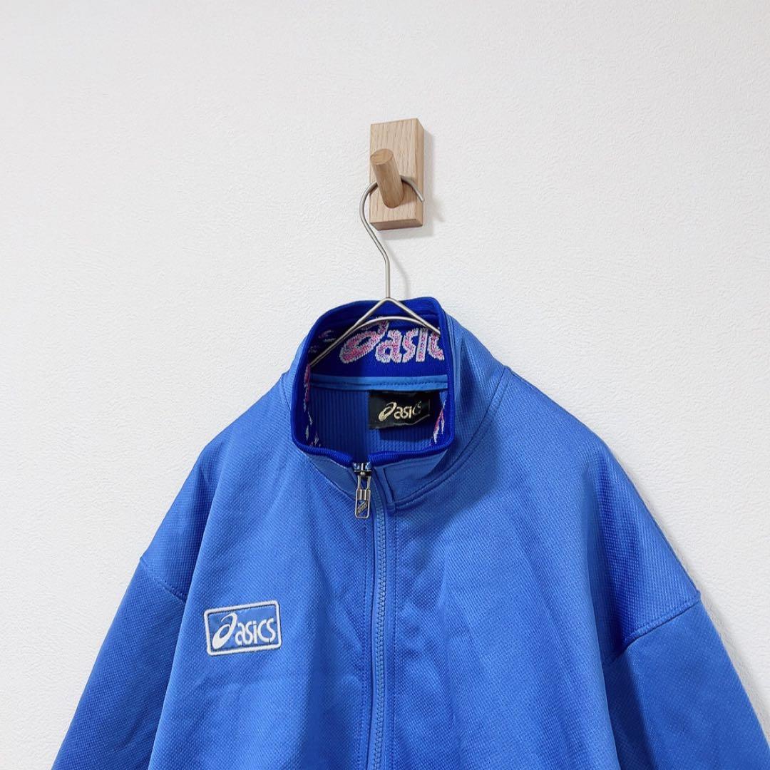 90s ASICS トラックジャケット 刺繍ロゴ 日本製 レトロ ジャージ