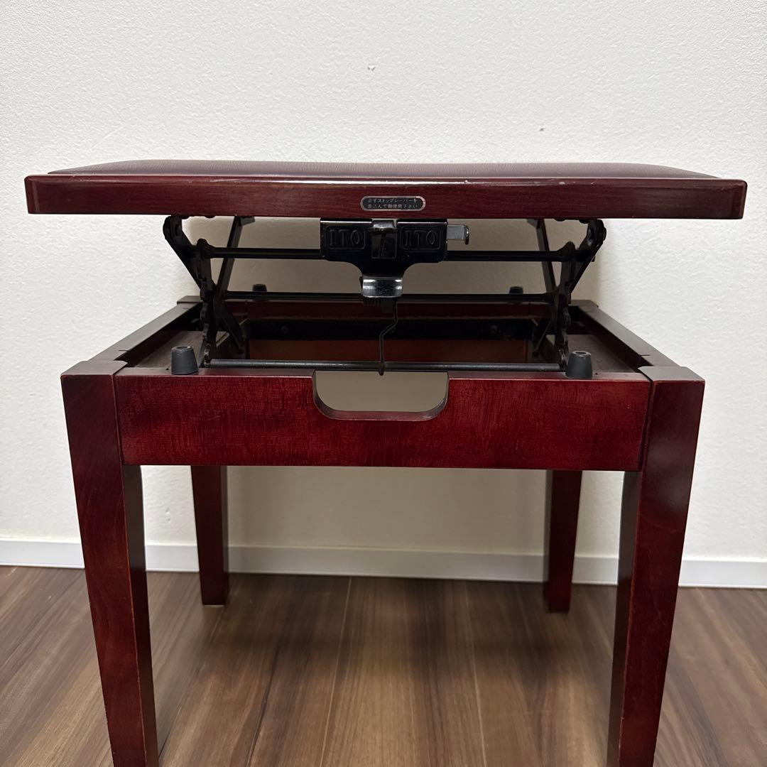 美品 ITO イトー ピアノ椅子 トムソン型 高低 希少 アンティーク レトロ