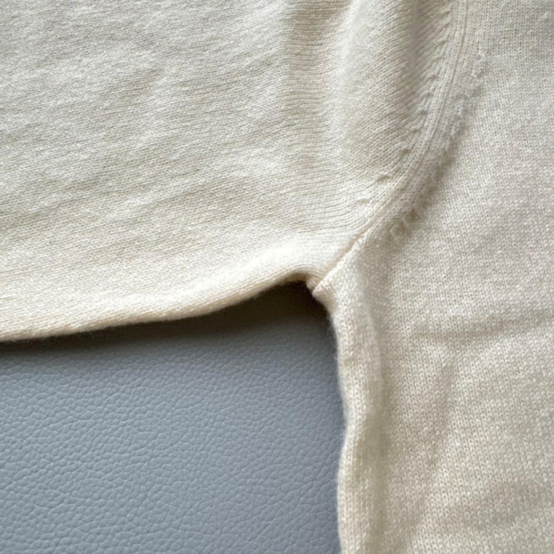 BEAMS GOLF カシミヤ100% Vネックセーター M ビームス　白　美品